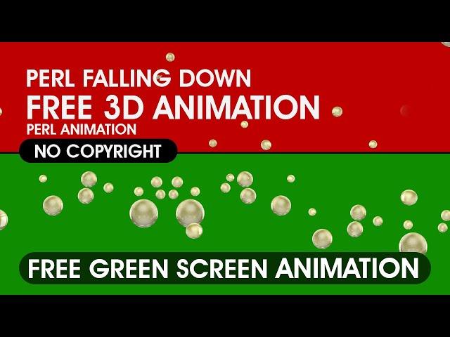 PERL FALLING DOWN 3D ANIMATION IN GREEN SCREEN