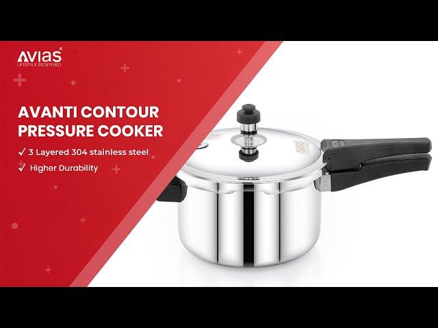 Avias India Riara Triply Stainless Steel Outer Lid Pressure Cooker