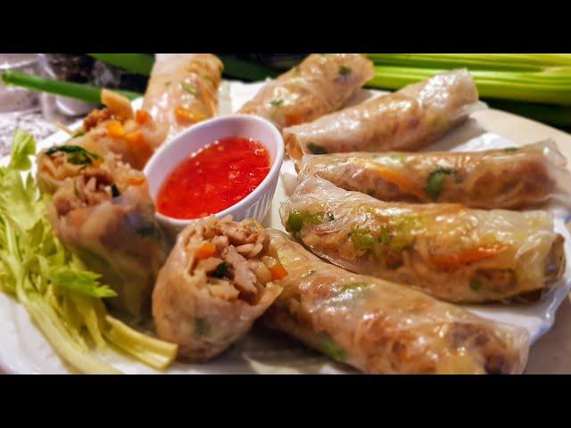 Rice paper rolls chicken