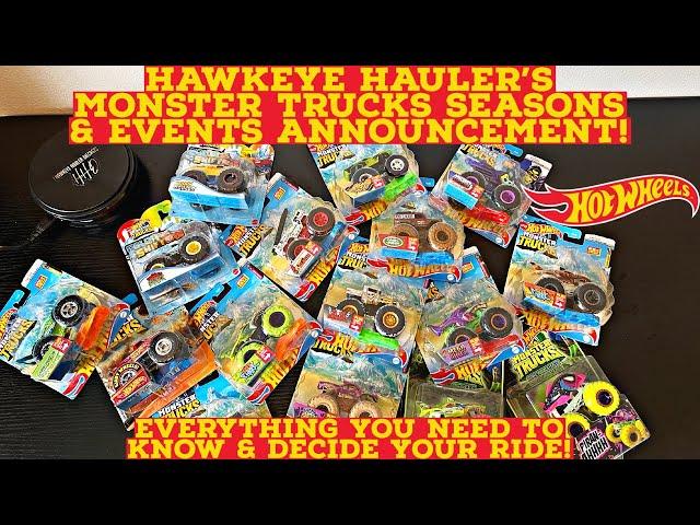 HAWKEYE HAULER’S MONSTER TRUCK SEASONS & EVENTS | HOT WHEELS MONSTER TRUCK RACING | DECIDE YOUR RIDE