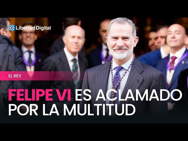 El rey Felipe VI es aclamado por una multitud a su llegada y salida a Jesús de Medinaceli