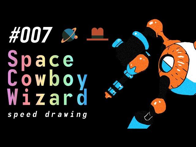 #007 Space Cowboy Wizard [speed drawing - FULL PROCESS]  by tirlio