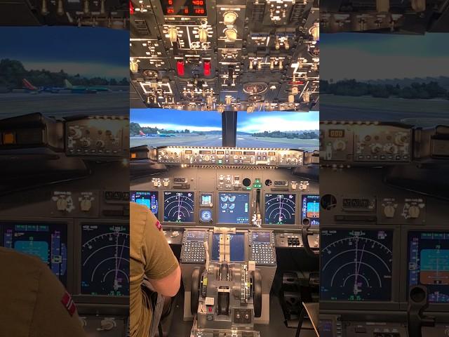 DIY 737 cockpit simulator takeoff at Renton in MSFS