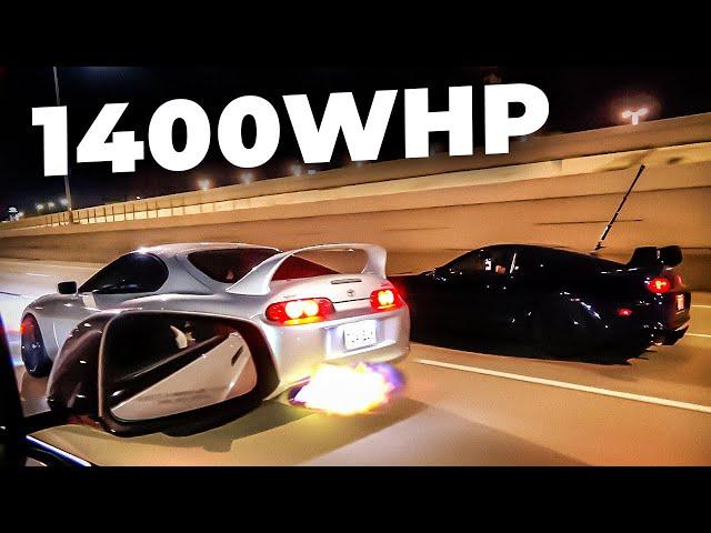 1400 WHP 2JZ Supra Street Race At TX2K!