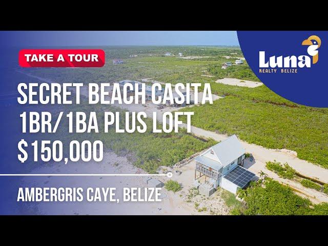 UNDER CONTRACT - Tour this Completely Off-Grid 1BR/1BA Secret Beach Casita With a Loft - Belize