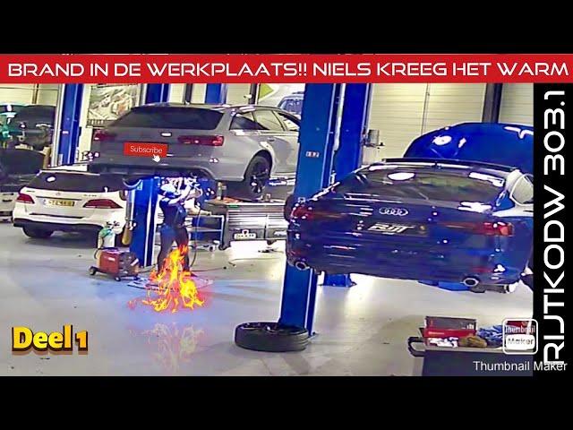 Brand in de werkplaats! Niels heeft geluk gehad | Opgevreten brandstofslang Audi | RS6 V10 gaat open