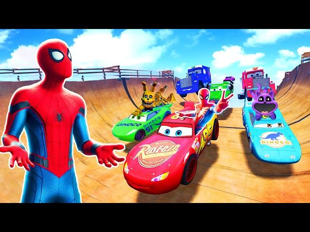 GTAV SPIDERMAN 2, FIVE NIGHTS AT FREDDY'S, THE AMAZING DIGITAL CIRCUS Join in Epic New Stunt Racing