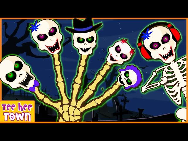 Scary Songs For Kids | Crazy Skeleton Finger Family Song And More | Teehee Town