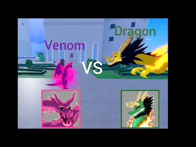 بلوكس فروت / مقارنه بين تنين و سم roblox blox fruit dragon vs venom