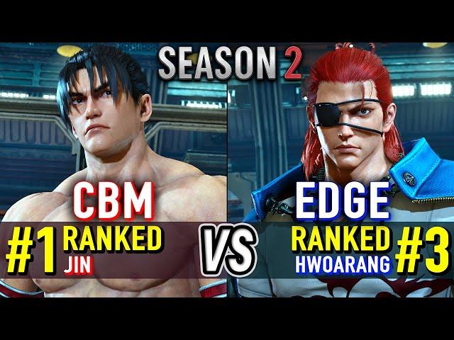 T8  CBM (#1 Ranked Jin) vs EDGE (#3 Ranked Hwoarang)  Tekken 8 High Level Gameplay