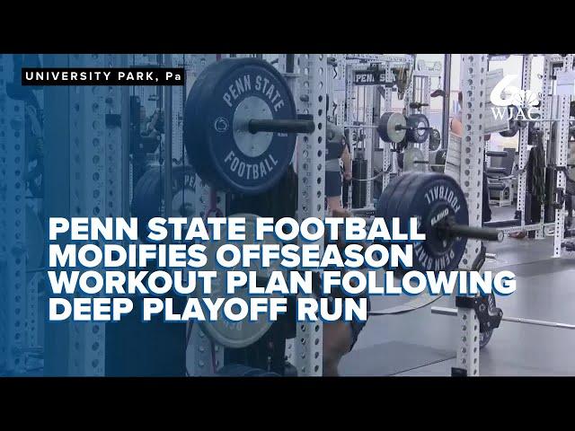 Penn State football strength coach discusses offseason workout plan following deep playoff run