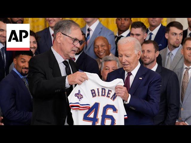 Biden welcomes 2023 World Series champion Texas Rangers to White House