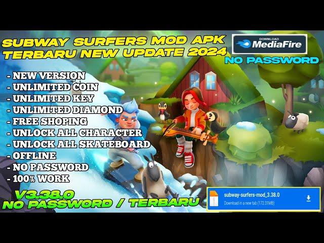 UPDATE !! Subway Surfers Mod Apk Terbaru 2024 Version 3.38.0 Unlimited Money & Unlock All Character