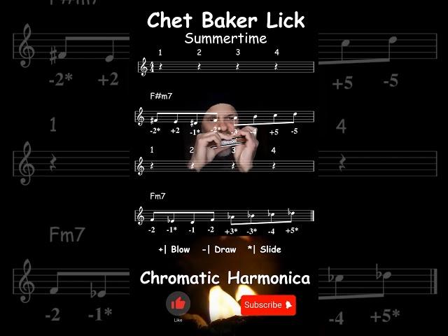 Summertime - Chet Baker | Transposing jazz licks - How to Play a Chromatic Harmonica + Tabs