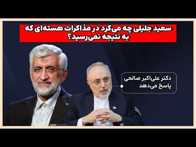 سعید جلیلی چه می‌کرد در مذاکرات هسته‌ای که به نتیجه نمی‌رسید؟ دکتر صالحی پاسخ می‌دهد