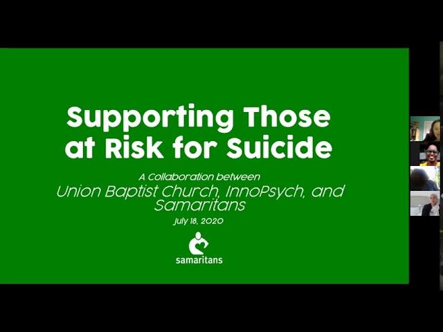 Suicide Prevention Training sponsored by Samaritans Inc, InnoPsych, Inc & Union Baptist Church