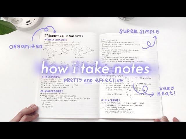 simple and aesthetic notes  // my note-taking process ~