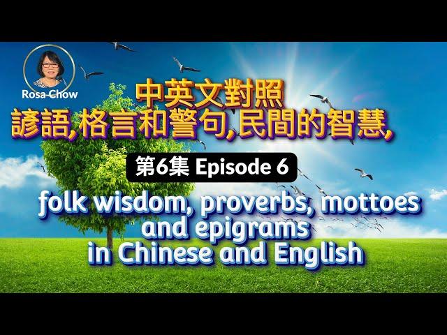 中英文對照諺語格言和警句,民間智慧,第6集  folk wisdom, proverbs mottoes and epigrams in Chinese and English, Episode 6