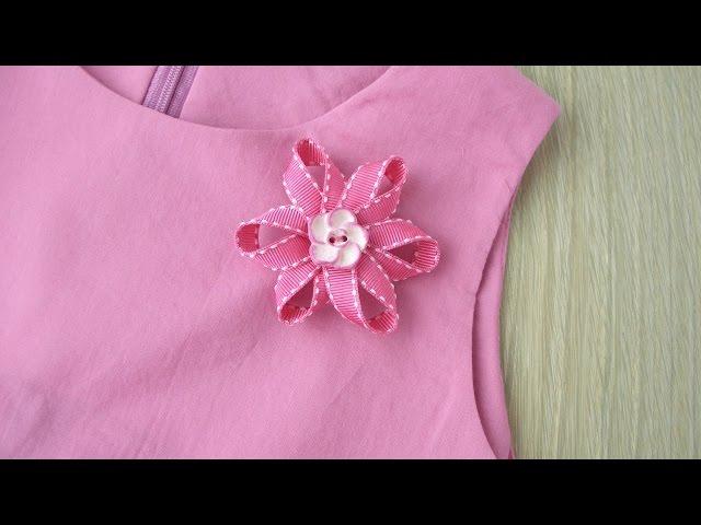 How To Make a Pretty Ribbon Flower Brooch - DIY Style Tutorial - Guidecentral