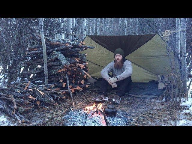 Solo Winter Backcountry Camping & Campfire Cooking