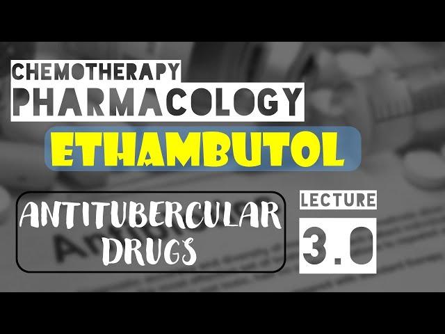 Ethambutol|Antitubercular drugs|Mechanism of action|Resistance|Uses|Side effects