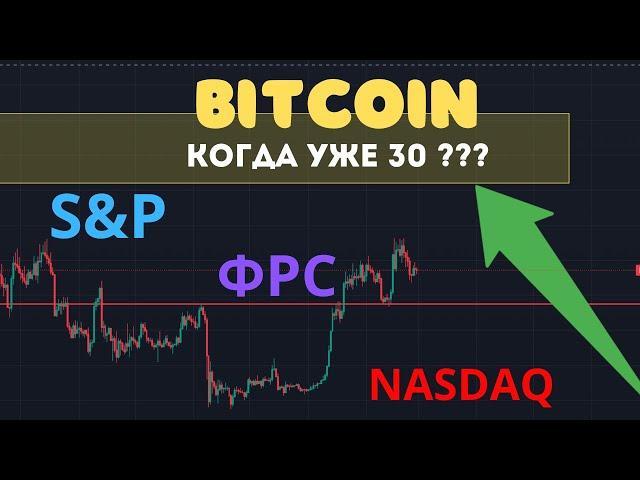 BITCOIN ОБЗОР, КОГДА 30 ТЫС?? ФРС, S&P, NASDAQ