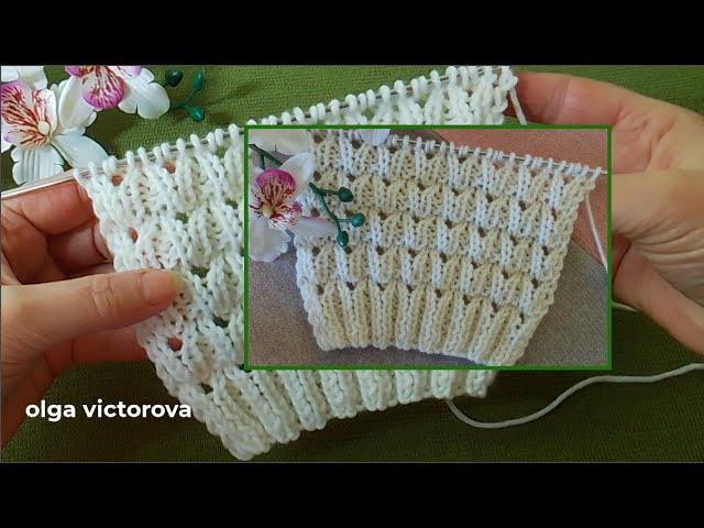 КРАСИВО И ПРАКТИЧНО! АЖУРНЫЙ УЗОР СПИЦАМИ 1139 Узоры спицами KNITTING PATTERNS