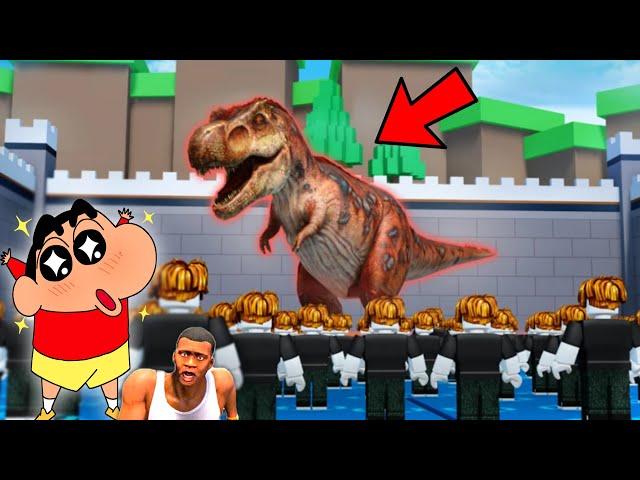 CHOP T-REX vs SHINCHAN ARMY in ROBLOX EPIC ARMY BATTLES