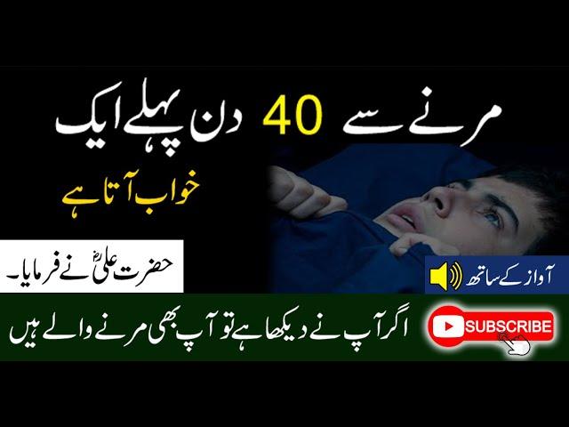 Mout Say 40 Din Pehle Yeh Khwab Ata Hay | Hazrat Imam Ali Quotes About Death Urdu/Hindi | Death