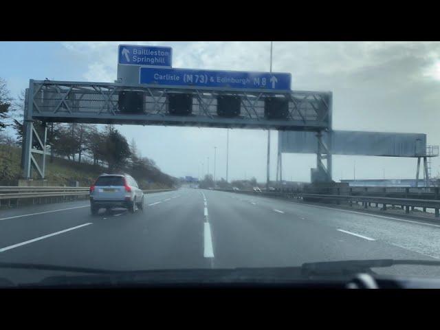 Driving in Scotland - Glasgow to Edinburgh (M8 motorway) - February 2022