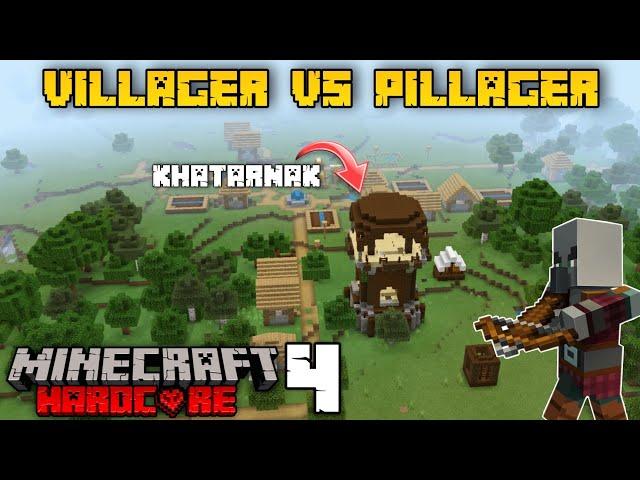 Villager vs Pillager in Minecraft Hardcore #4 | hindi | By Criptbow Gaming