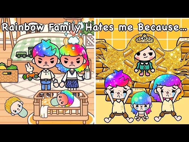 Rainbow Family Hates Me Because Of My Golden Hair  | Toca Life Story | Sad Story | Toca Boca