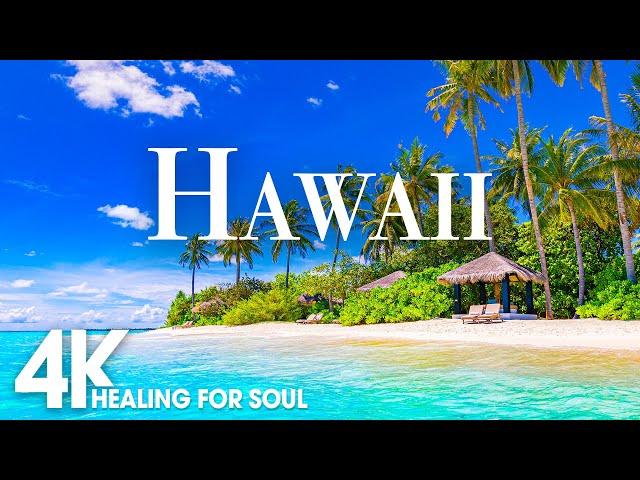 HAWAII NATURE in 4K UHD Drone Film + Relaxing Piano Music for Stress Relief, Sleep, Spa, Yoga, Cafe