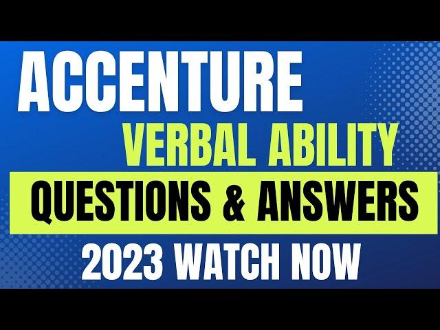 Accenture Verbal Ability Questions and Answers 2023 | Accenture Verbal Ability 2023 | Triloki