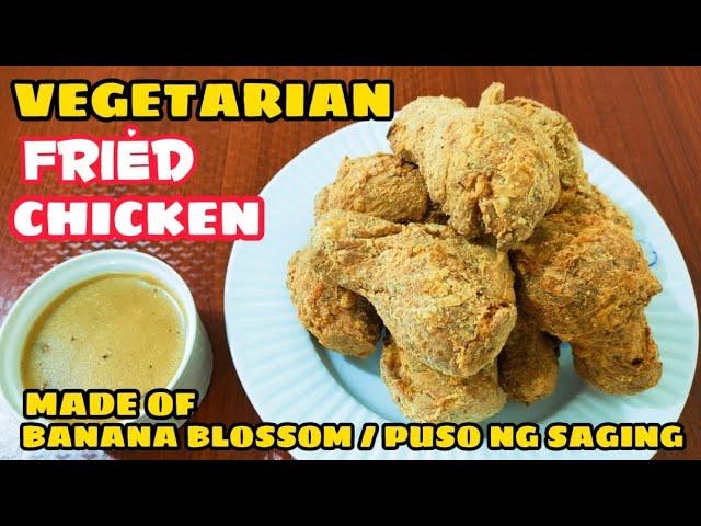 FRIED CHICKEN VEGETARIAN l BANANA BLOSSOM RECIPE