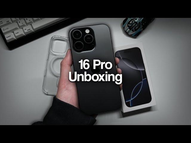 iPhone 16 Pro Black Titanium Unboxing + Accessories