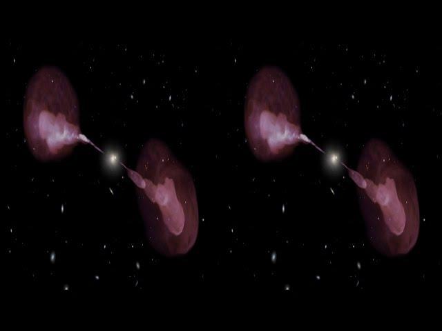 Active Galaxy Hercules A in 3D: Visible & Radio Comparison