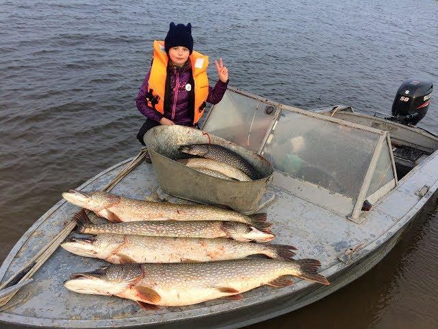 Рыбалка с Соней на огромных щук. Рыбалка троллингом. Fishing trolling. Big pike.