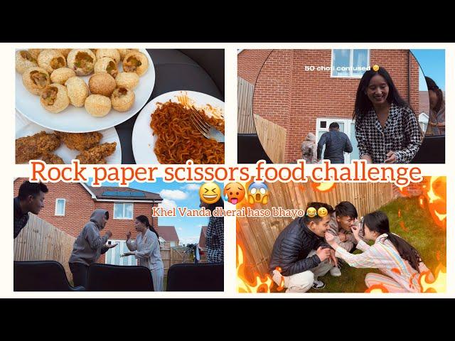 Rock paper scissors fast food challenge || 10 kg ghatey hola kudera kudera Harne lai chilli ️