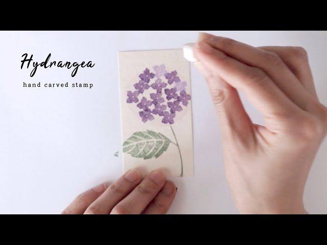 Making hydrangea rubber stamp