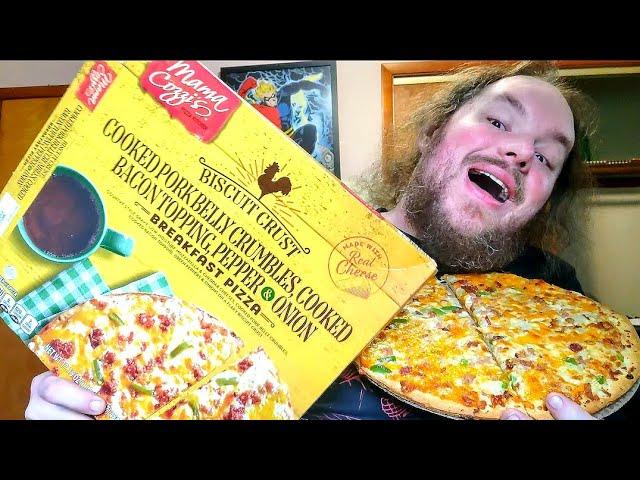 Brandon's Sampler Platter: Mama Cozzi's, Pork Belly and Bacon, Biscuit Crust Breakfast Pizza (ALDI)