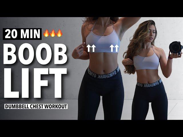 20 MIN CHEST WORKOUT with Dumbbells - Natural Boob Lift for FIRM AND PERKIER BREASTS - DAY 9