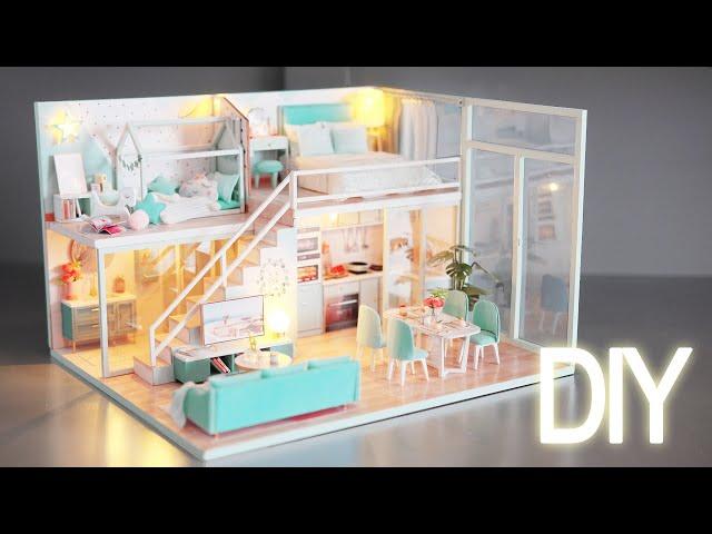 DIY Miniature Dollhouse Kit || Poetic Life - Duplex Apartment - Relaxing Satisfying Video