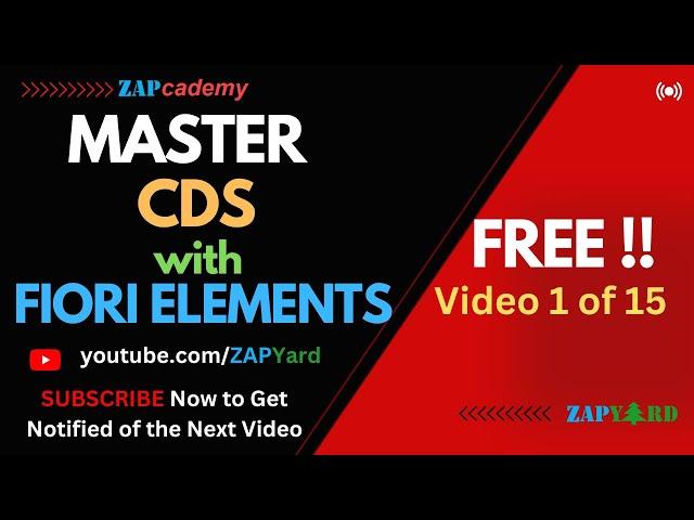 Day 1 of 15 - Master CDS with Fiori Elements- Deep Dive - FREE!!