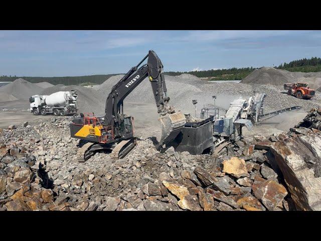 keep on crushing! with jonsson 1208. volvo 530 and doosan 550