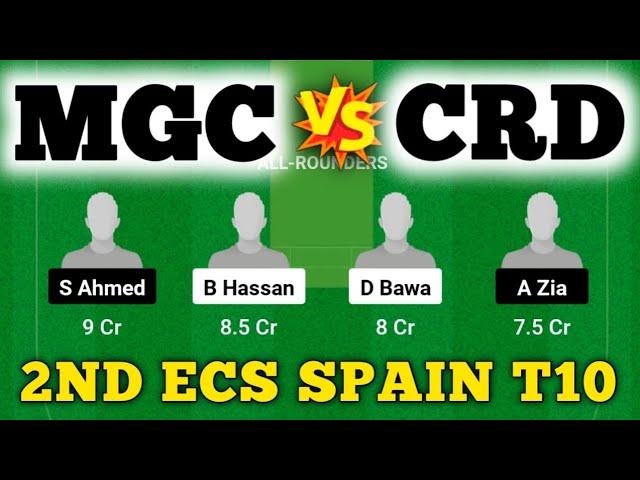 MGC vs CRD Dream11 Prediction|MGC vs CRD Dream11 Team|MGC vs CRD Dream11 |MGC vs CRD t10 match today