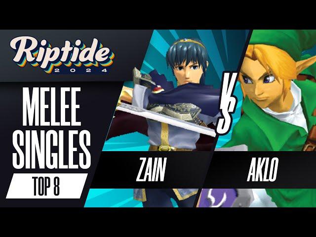 Zain (Marth) vs Aklo (Link) - Riptide 2024 - Melee Singles - Winners Final