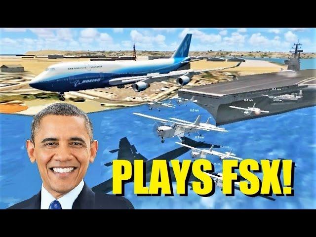 President OBAMA Plays Flight Simulator X! (Multiplayer Encounter)