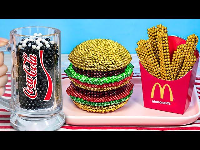 DIY McDonald's FAST FOOD Challenge From Magnetic Balls | Best of ASMR Magnet Cooking