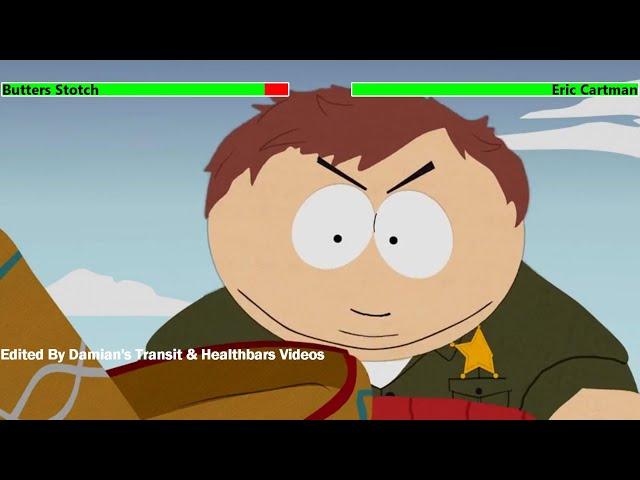 Butters Stotch vs. Eric Cartman with healthbars